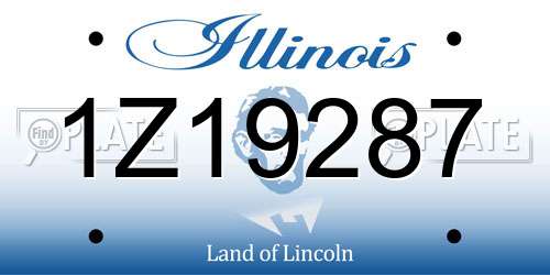1Z19287 Illinois License Plate