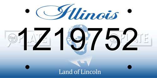 1Z19752 Illinois License Plate