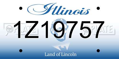 1Z19757 Illinois License Plate