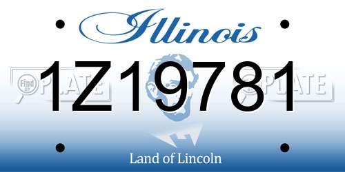 1Z19781 Illinois License Plate