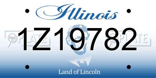 1Z19782 Illinois License Plate
