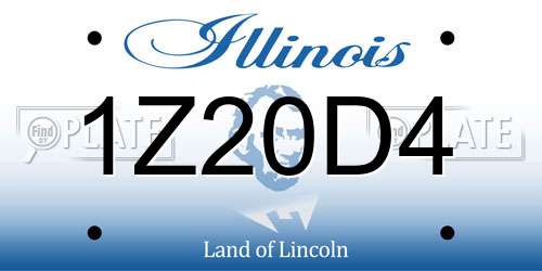 1Z20D4 Illinois License Plate