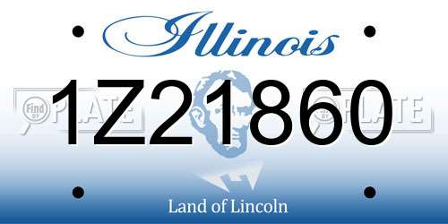 1Z21860 Illinois License Plate