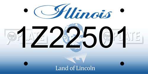 1Z22501 Illinois License Plate
