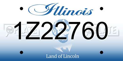 1Z22760 Illinois License Plate
