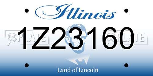 1Z23160 Illinois License Plate