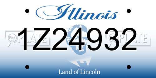 1Z24932 Illinois License Plate