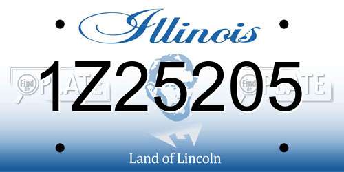 1Z25205 Illinois License Plate