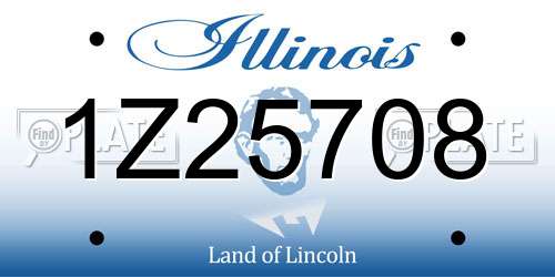 1Z25708 Illinois License Plate
