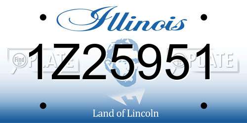1Z25951 Illinois License Plate