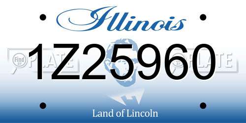 1Z25960 Illinois License Plate