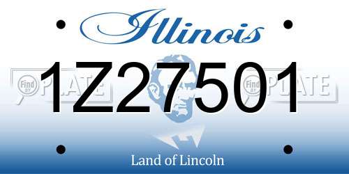 1Z27501 Illinois License Plate