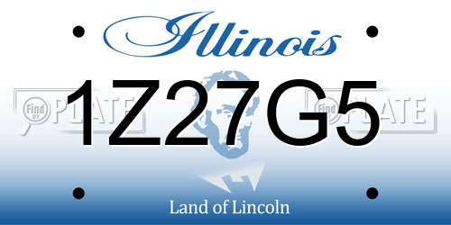 1Z27G5 Illinois License Plate