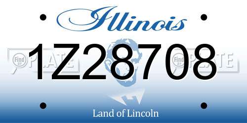 1Z28708 Illinois License Plate