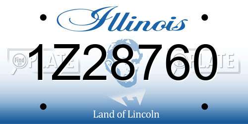 1Z28760 Illinois License Plate