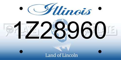 1Z28960 Illinois License Plate