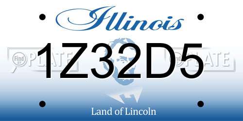 1Z32D5 Illinois License Plate