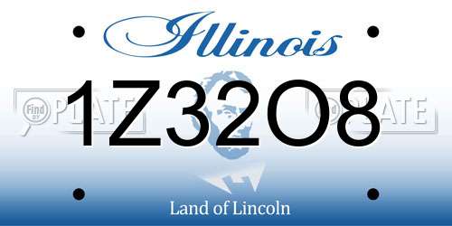 1Z32O8 Illinois License Plate