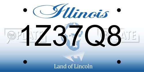 1Z37Q8 Illinois License Plate