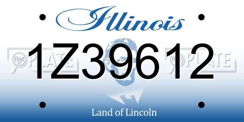 1Z39612 Illinois License Plate