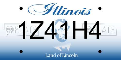 1Z41H4 Illinois License Plate