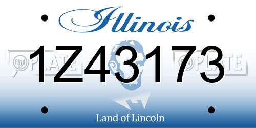 1Z43173 Illinois License Plate