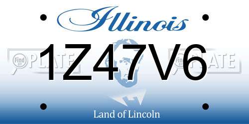1Z47V6 Illinois License Plate