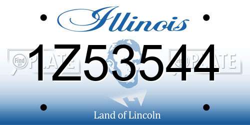 1Z53544 Illinois License Plate