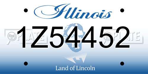 1Z54452 Illinois License Plate