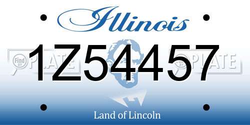 1Z54457 Illinois License Plate