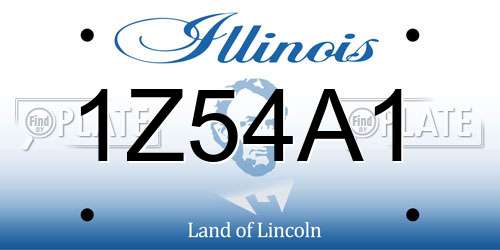 1Z54A1 Illinois License Plate