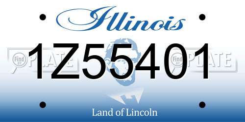 1Z55401 Illinois License Plate