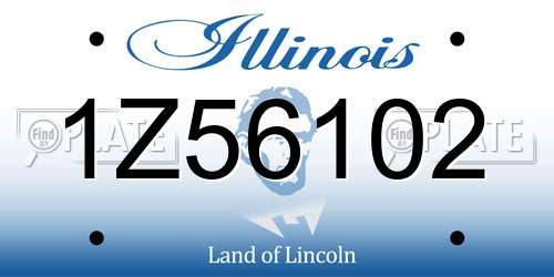 1Z56102 Illinois License Plate