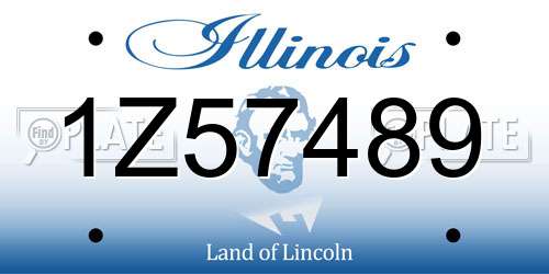 1Z57489 Illinois License Plate