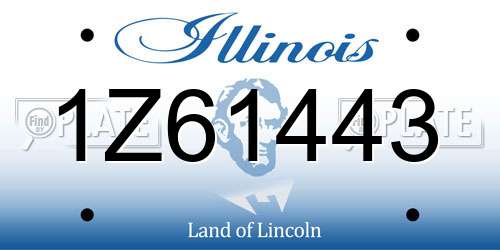 1Z61443 Illinois License Plate