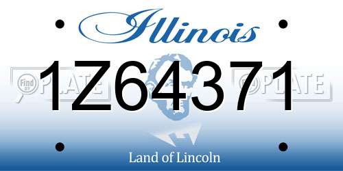 1Z64371 Illinois License Plate