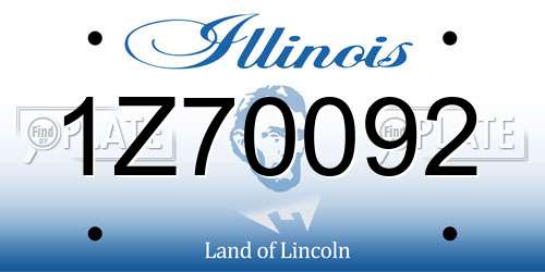 1Z70092 Illinois License Plate