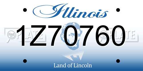 1Z70760 Illinois License Plate