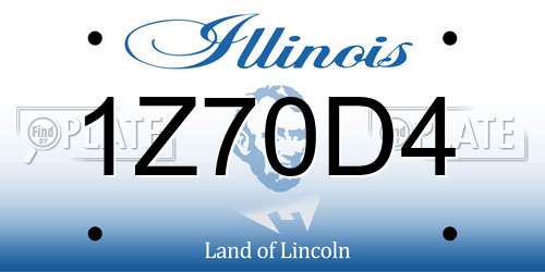 1Z70D4 Illinois License Plate