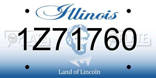 1Z71760 Illinois License Plate