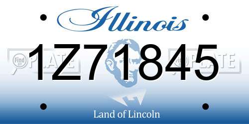 1Z71845 Illinois License Plate