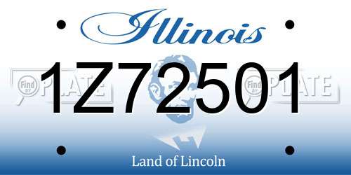 1Z72501 Illinois License Plate