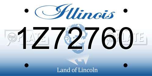 1Z72760 Illinois License Plate