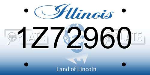1Z72960 Illinois License Plate