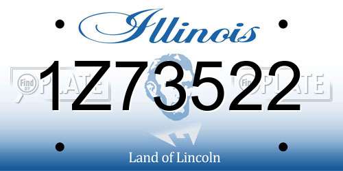 1Z73522 Illinois License Plate