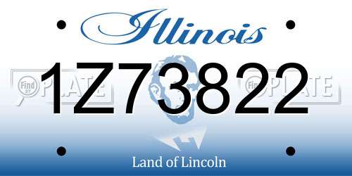 1Z73822 Illinois License Plate