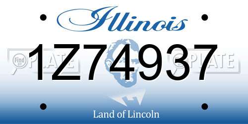 1Z74937 Illinois License Plate