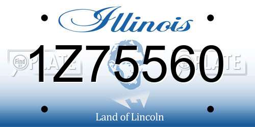1Z75560 Illinois License Plate