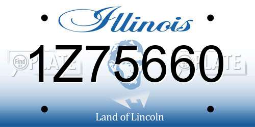 1Z75660 Illinois License Plate