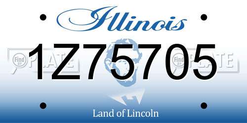 1Z75705 Illinois License Plate